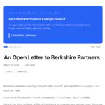 CEO da PushPress Acusa Berkshire Partners de “Matar o CrossFit” em Carta Aberta