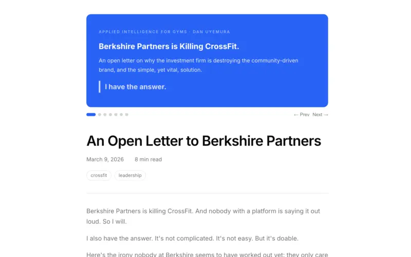 CEO da PushPress Acusa Berkshire Partners de “Matar o CrossFit” em Carta Aberta